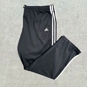 Adidas Track Pants Mens‎ XL Black White Stripe Athletic Joggers Workout Baggy